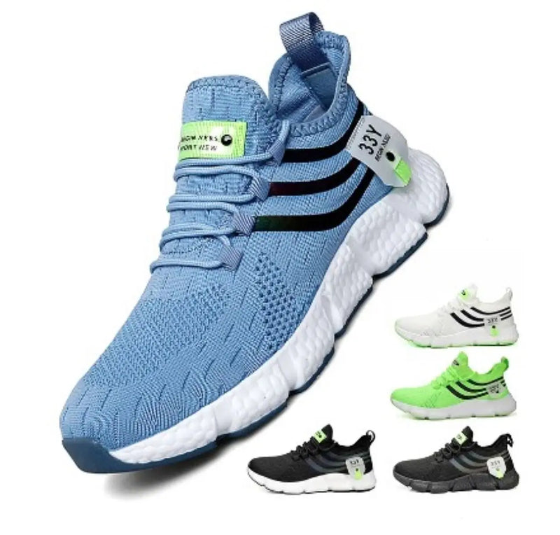 Sapatilhas dos homens Malha Respirável Tênis de Corrida Masculino Luz Não-slip Clássico Esportes Casuais Sapatos Brancos