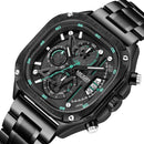 RELÓGIO QUARTZO MASCULINO PULSEIRA AÇO INOX, DATA AUTOMÁTICA.