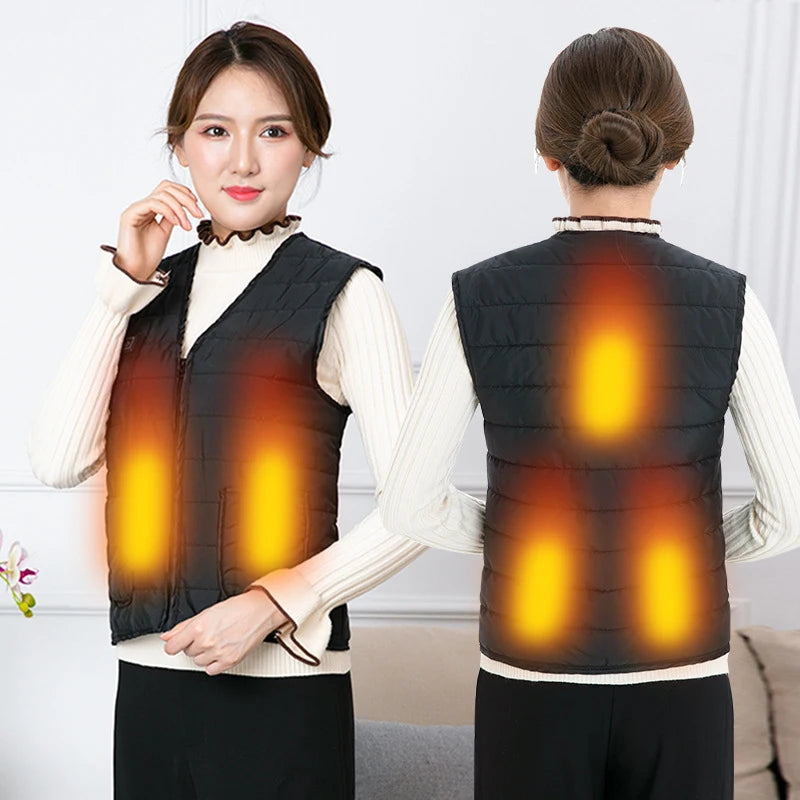Heated Vest Men Women Usb Heated Jacket Thermal Clothing Hunting Vest Winter Fish Hiking Hunting Skiing Heating Jacket S-4XL