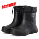 Winter Windproof Cotton Rain Boots Men Warm Light Ankle Rainboots Fashion Black Slip on Rain Shoes Men Waterproof Work Boot2024