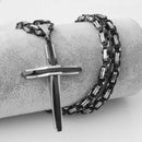 JÓIA MASCULINA CRSTÃ, PINGENE CRUZ, AÇO INOX PRETO, OURO,PRATA.