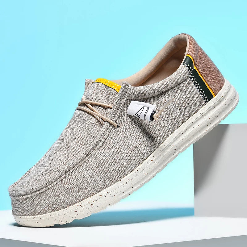 Men Casual Canvas Shoes  Mens Loafers Breathable Slip on Flats Male Vulcanized Shoes Driving Shoes Plus Size 48 Walking shoes