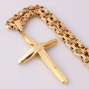 JÓIA MASCULINA CRSTÃ, PINGENE CRUZ, AÇO INOX PRETO, OURO,PRATA.
