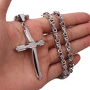 JÓIA MASCULINA CRSTÃ, PINGENE CRUZ, AÇO INOX PRETO, OURO,PRATA.