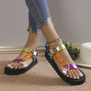 Summer Flat Women's Shoes Hemp Rope Set Foot Beach Sandals Outdoor All-match Casual Slippers Large Size Women Sandals