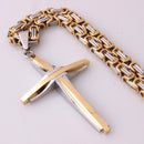 JÓIA MASCULINA CRSTÃ, PINGENE CRUZ, AÇO INOX PRETO, OURO,PRATA.