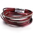 PULSEIRA DE COURO COM BRILHANTES TREND.