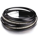 PULSEIRA DE COURO COM BRILHANTES TREND.