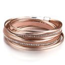 PULSEIRA DE COURO COM BRILHANTES TREND.