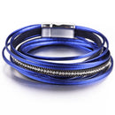 PULSEIRA DE COURO COM BRILHANTES TREND.
