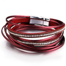 PULSEIRA DE COURO COM BRILHANTES TREND.
