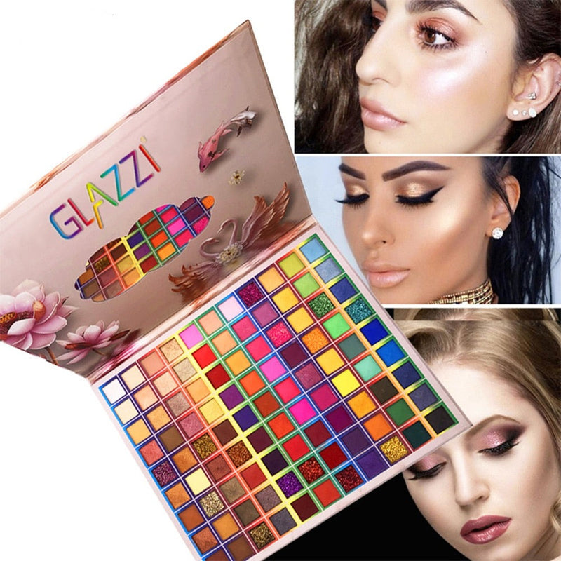KIT DE MAQUIAGEM COSMÉTICA E PALETA DE CORES.