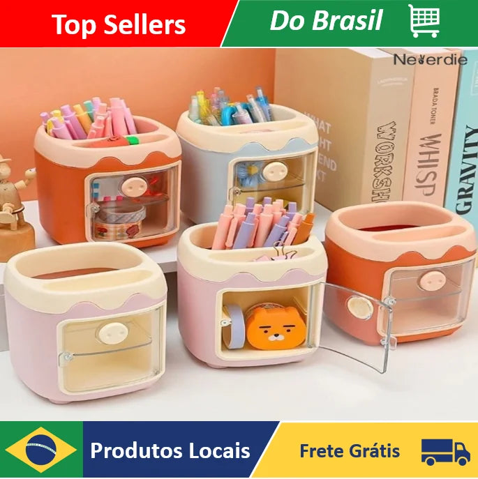 Porta-Lápis Ursinho para Mesa