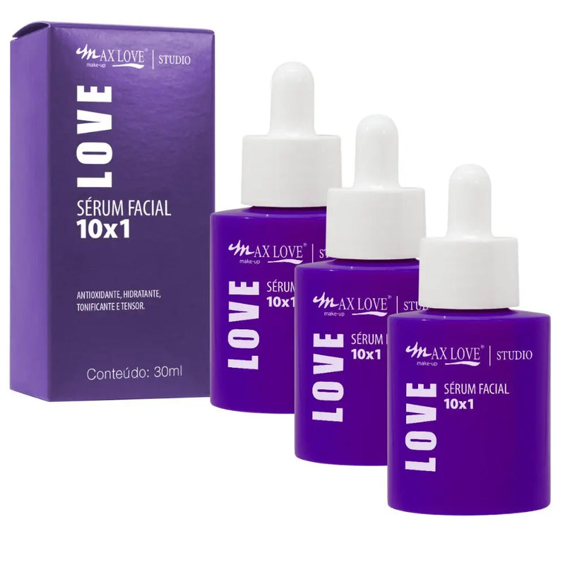 Kit 3 Sérum Facial 10 em 1 Max Love 30 ml