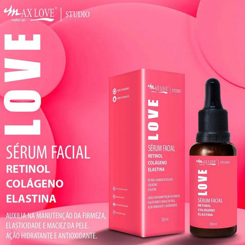 Sérum Facial com Retinol, Colágeno e Elastina Max Love