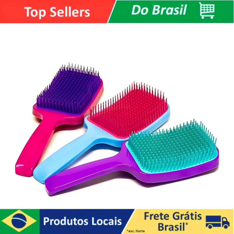 Escova Raquete Flexível para Desembaraçar
