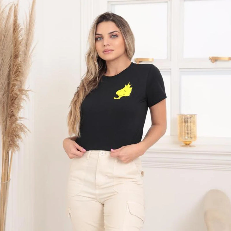 Women's T-shirt 100% Cotton T-shirt Woodstock Printed Baby Look Blouse Blouse