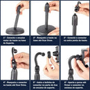 Suporte de Celular com Tripé e Base de Mesa 360°