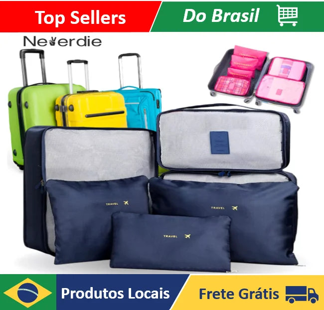 Kit 6 Necessaires Organizadoras de Mala