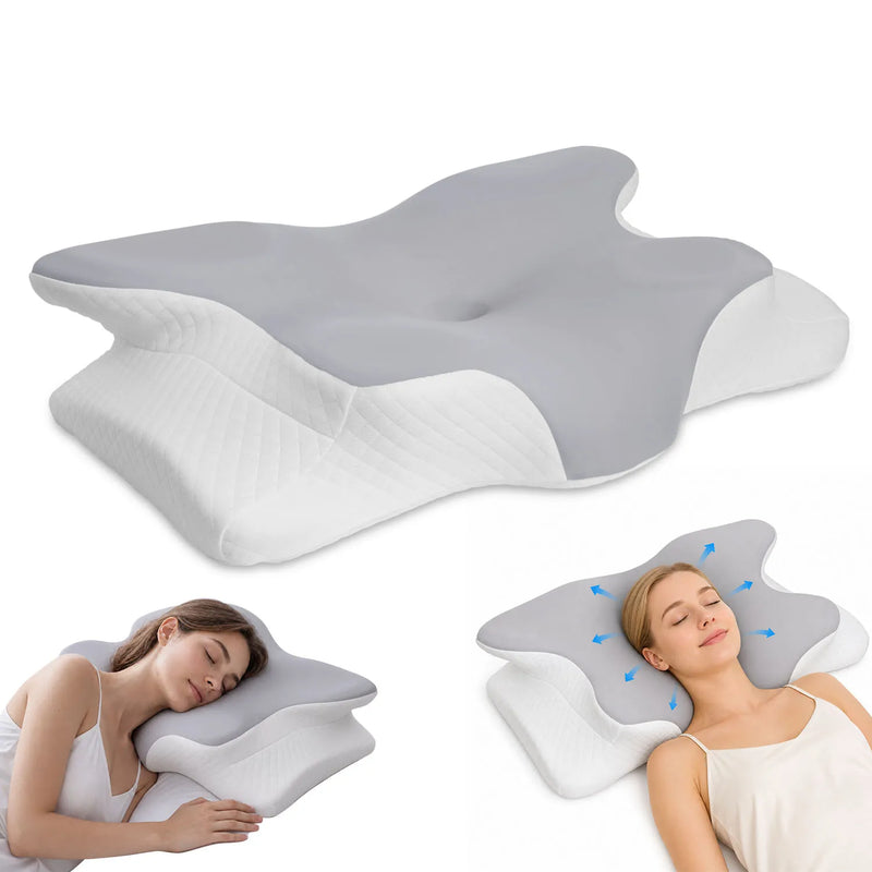 Travesseiro cervical borboleta de espuma viscoelástica