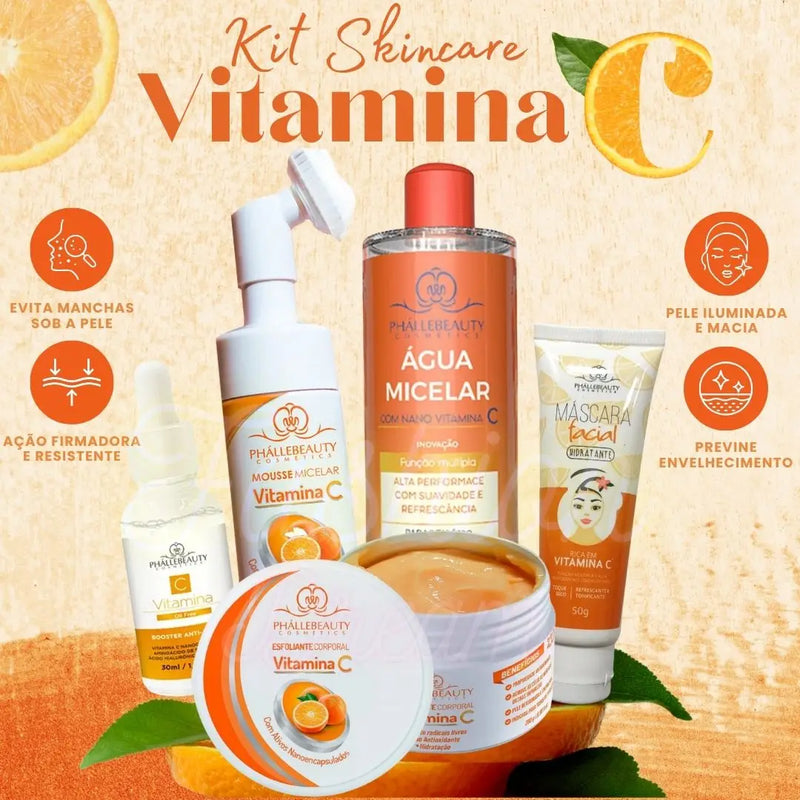Kit Skincare Vitamina C 5 Itens Phállebeauty
