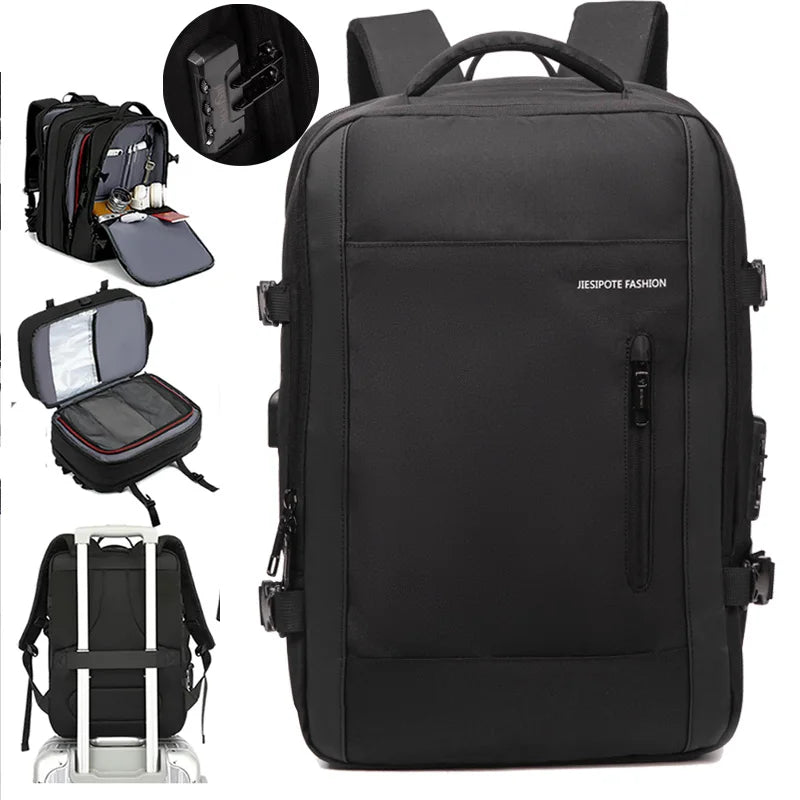 Mochila Unissex Grande Capacidade com Cadeado para Notebook