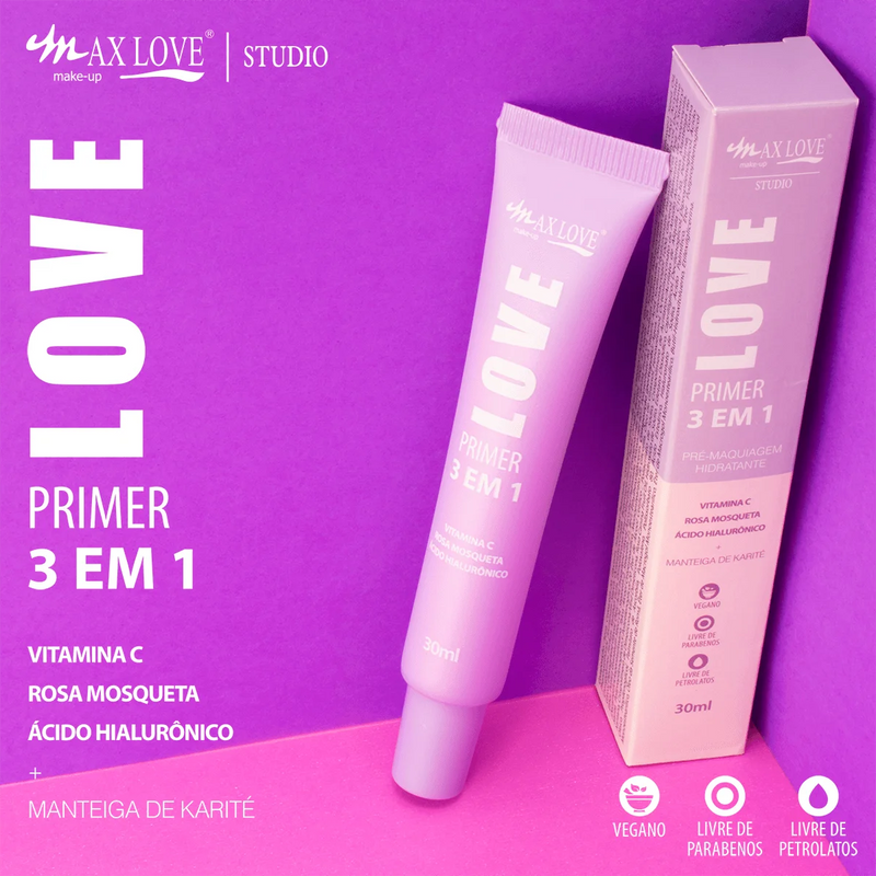 Primer Facial e Hidratante 3 em 1 Max Love