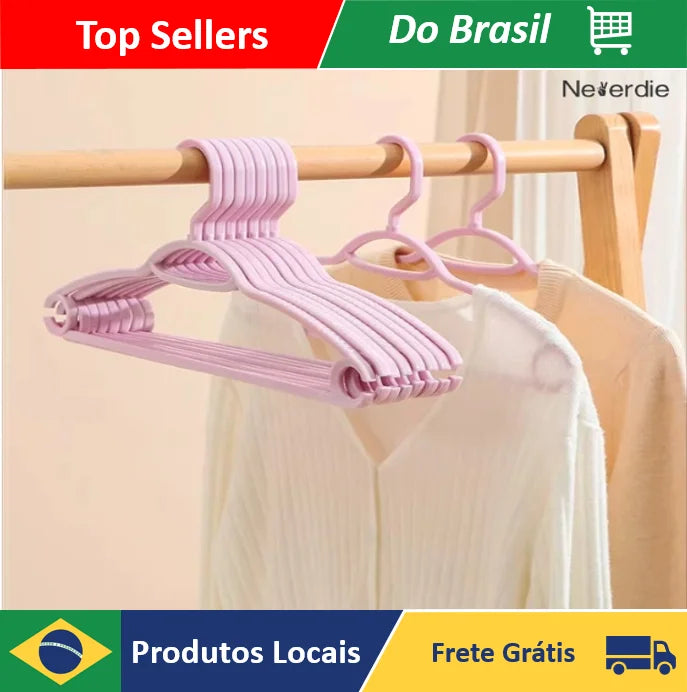 Kit 10 Cabides Antiderrapantes Reforçados