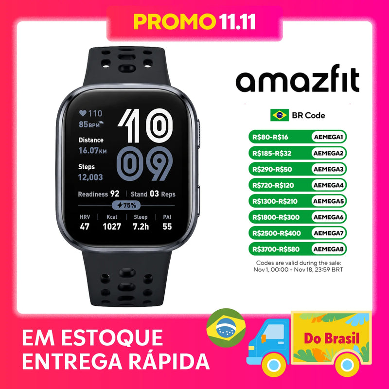 Smartwatch Amazfit Bip 6 para iOS e Android