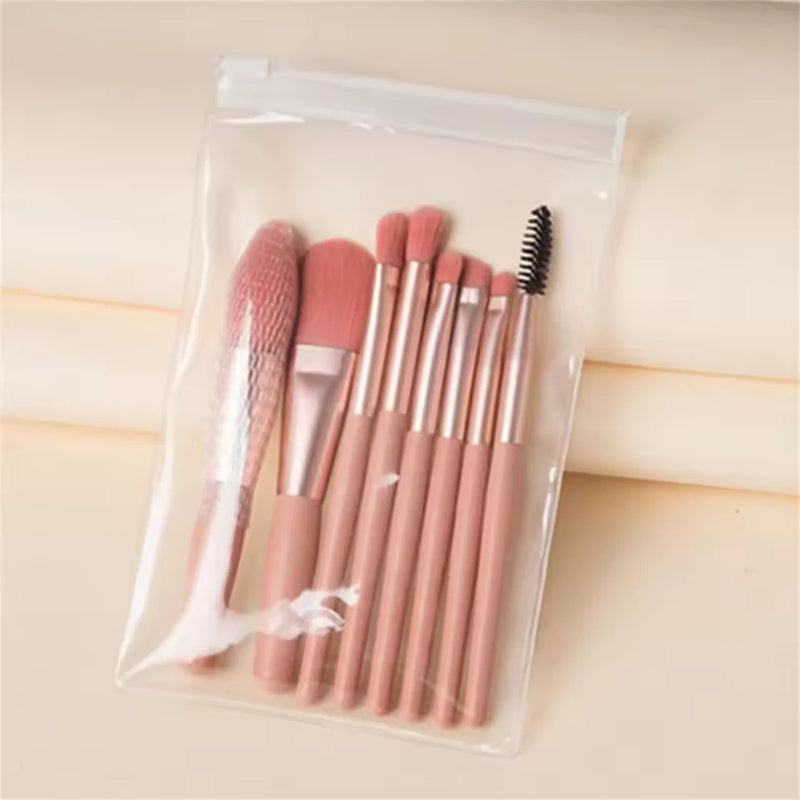 Kit 8 Pincéis 2 em 1 com Kabuki