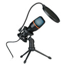 MICROFONE PROFISSIONAL PARA GRAVAÇÃO ANEL LUMINOSO.