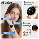 Smartwatch Feminino AURAFIT Pulseira de Metal com Modos Esportivos e Notificações