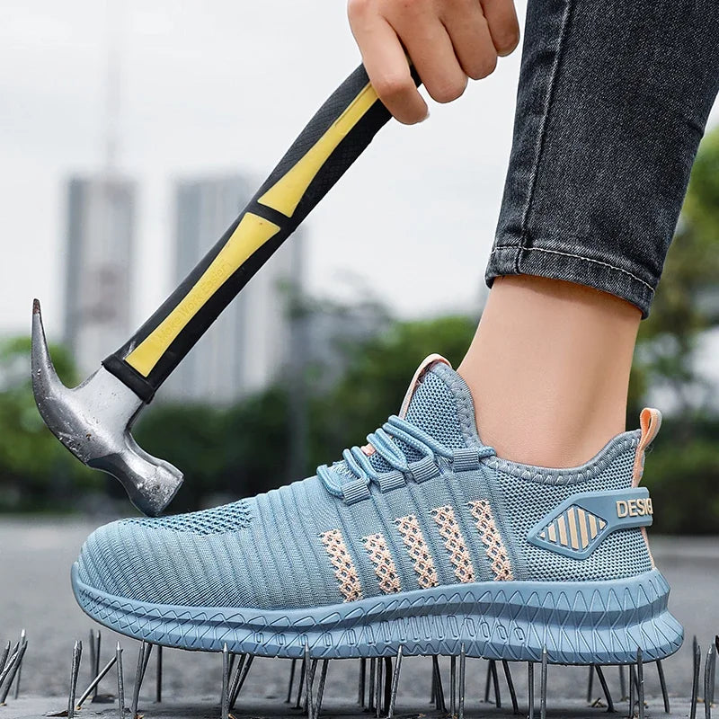 Women's Work Safety Shoes, Steel Toe Puncture Resistant, Impact Resistant, Wear-resistant, Fashionable Sports Shoes