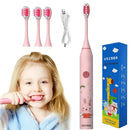 Escova De Dente Elétrica Infantil 4 Cabeças Recarregável Cerdas Macias Para Crianças 3-12 Anos Higiene Bucal