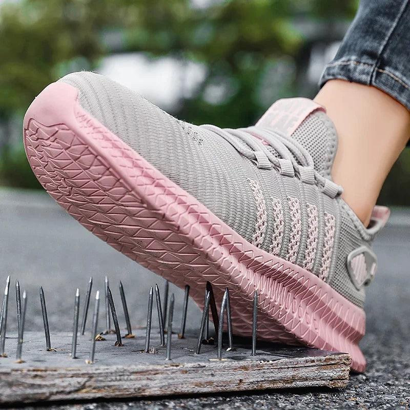 Women's Work Safety Shoes, Steel Toe Puncture Resistant, Impact Resistant, Wear-resistant, Fashionable Sports Shoes