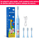 Escova De Dente Elétrica Infantil 4 Cabeças Recarregável Cerdas Macias Para Crianças 3-12 Anos Higiene Bucal