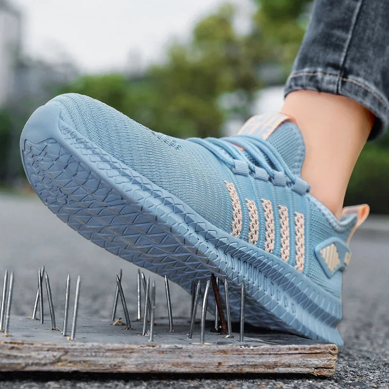 Women's Work Safety Shoes, Steel Toe Puncture Resistant, Impact Resistant, Wear-resistant, Fashionable Sports Shoes