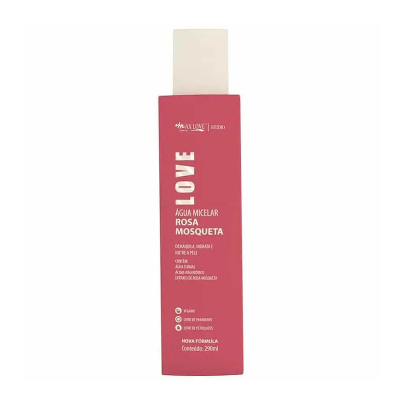 Água Micelar Vegana Rosa Mosqueta 290 ml Max Love