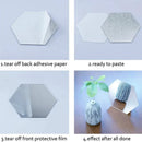 Adesivos de Espelho Hexagonais 3D