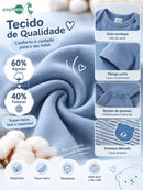 Kit 5 Bodies Bebê Menino Manga Curta 60% Algodão 40% Poliéster Tamanhos 3m 6m 9m Roupa Infantil