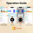 Smartwatch Feminino AURAFIT Pulseira de Metal com Modos Esportivos e Notificações