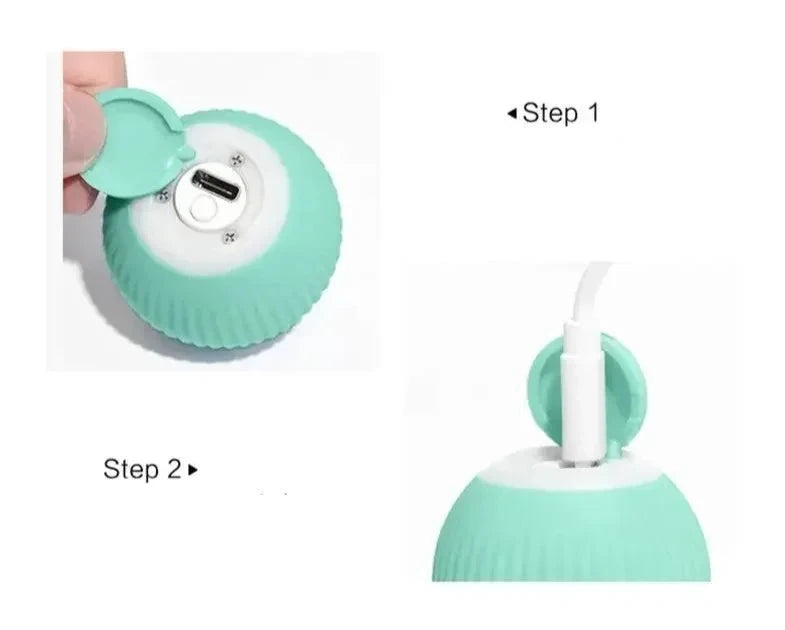 BRINQUEDO BOLA, RECARREGÁVEL PARA CÃES E GATOS.