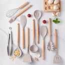 Conjunto de Utensílios de Cozinha com Cabo de Madeira