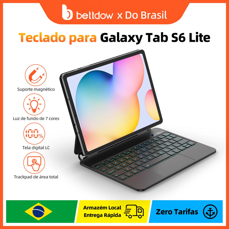 Capa com Teclado Mágico e Suporte Flutuante para Galaxy Tab S6 Lite 10,4"