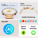 Smartwatch Feminino AURAFIT Pulseira de Metal com Modos Esportivos e Notificações