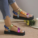 Summer Flat Women's Shoes Hemp Rope Set Foot Beach Sandals Outdoor All-match Casual Slippers Large Size Women Sandals