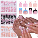 Kit 144 Unhas Postiças Francesinha