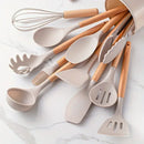 Conjunto de Utensílios de Cozinha com Cabo de Madeira