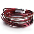 PULSEIRA DE COURO COM BRILHANTES TREND.