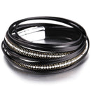 PULSEIRA DE COURO COM BRILHANTES TREND.